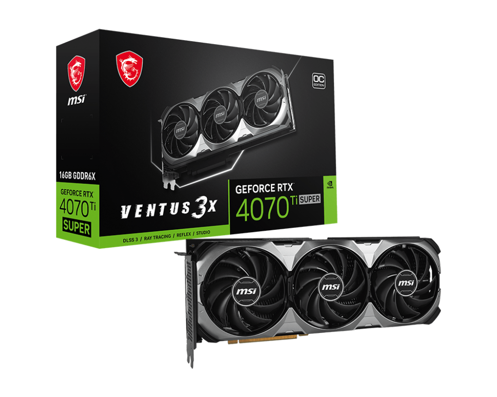 【新品上市】GeForce RTX 4070 Ti SUPER 16G VENTUS 3X OC 微星顯卡